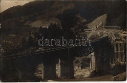 * T2/T3 1915 Csorbadomb, Cserbin, Shcherbyn; Viadukt, Vasúti Híd újjáépítése Júliusban Az Uzsoki-szorosban állványzattal - Unclassified