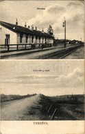 T2/T3 Taracköz, Teresva; Stanica, Nadrazny Most / Vasútállomás, Vasúti Híd. Kiadja Salomon Rezmovits / Railway Station,  - Zonder Classificatie