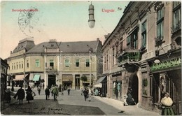 T2 1914 Ungvár, Uzshorod, Uzhorod;  Bercsényi Szálloda, étterem, Sörcsarnok és Kávéház, Gyógyszertár, üzletek. Kiadja Fö - Non Classificati