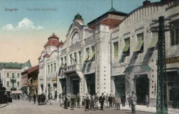 ** T1/T2 Ungvár, Uzshorod, Uzhhorod, Uzhorod; Korona Szálloda, Horvát Mór és Berkes Béla üzlete / Hotel, Shops - Ohne Zuordnung