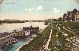 T3 Újsziszek, Novi Sisak (Sziszek, Sisak); Látkép, Híd, Kikötő. Kiadja Janko Dujak / Bridge, Port, Ships (EK) - Unclassified