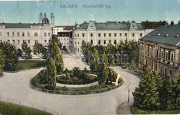 * T4 Zagreb, Agram, Zágráb; Akademicki Trg / Square, Academy (vágott / Cut) - Non Classés