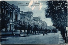 * T2/T3 1917 Zimony, Semlin, Zemun; Glavna Ulica / Hauptgasse / Fő Utca. Kiadja M. Vogel 973. / Main Street (felületi Sé - Ohne Zuordnung