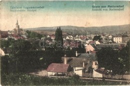 T2/T3 1918 Nagymarton, Mattersdorf, Mattersburg; Látkép, Templom. Kiadja Schön / General View, Church (EK) - Sin Clasificación