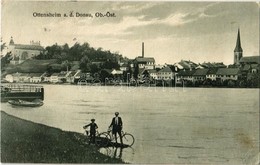 * T2/T3 1915 Ottensheim A. D. Donau, Danube Riverbank, Man With Bicycle. Alois Deschka. Franz Mayer Fotograf (EK) - Sin Clasificación