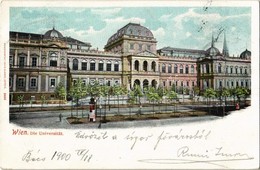 T2/T3 1900 Vienna, Wien, Bécs I. Die Universitat / University (gluemark) - Ohne Zuordnung