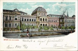 T2/T3 1900 Vienna, Wien, Bécs I. Die Universitat / University (gluemark) - Unclassified