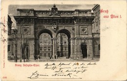 T2/T3 1899 Vienna, Wien, Bécs I. Franz Josephs-Thor / Barracks, Gate (EK) - Unclassified