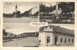 * T2/T3 Prísnotice, Námesti, Pomník, Náves / Main Square, Church, WWI Heroes Monument, Street View, Shop. Foto Suchy (EK - Unclassified