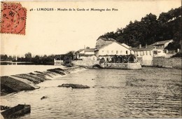 T2 1906 Limoges, Moulin De La Garde Et Montagne De Pins / Watermill, Hill. TCV Card - Non Classés