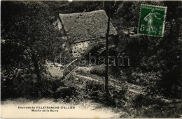 T2/T3 1912 Villefranche-d'Allier, Moulin De La Barre / Watermill. TCV Card (small Tear) - Non Classés