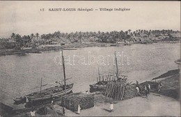 ** T1/T2 Saint-Louis, Village Indigene / Indigenous Village, River, Sailships - Zonder Classificatie