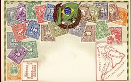 ** T1 Stamps Of Brazil, Flag, Litho - Unclassified