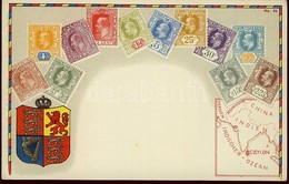 ** T2 Stamps Of Ceylon, Coat Of Arms, Golden Decoration, Litho - Non Classés