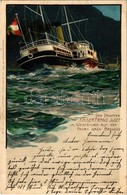 T2/T3 1900 Der Dampfer Kaiser Franz Josef Im Weststurm Auf Der Fahrt Nach Bregenz.Kuenstlerpostkarte No. 1947. Ottmar Zi - Ohne Zuordnung