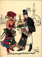 ** T2 Boldog Magyar Karácsonyt! / Hungarian Irredenta Christmas Greeting Art Postcard S: Pálffy - Ohne Zuordnung