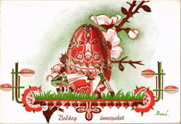 ** T2 Boldog Ünnepeket! / Hungarian Irredenta Easter Greeting Art Postcard S: Bozó - Sin Clasificación