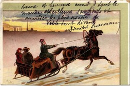 T3/T4 1903 Sleigh Ride, Litho S: A.M. (cut) - Unclassified