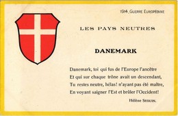 * T3/T4 Guerre Européenne 1914, Les Pays Neutres, Danemark / Neutral Countries, Denmark, French WWI Propaganda, Poem By  - Unclassified