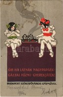 T2/T3 1914 Óh Ha Látnák Nagypapáék: Gázzal Főzni - Gyerekjáték! Budapest Székesfőváros Gázművei Reklámlapja / Hungarian  - Non Classés