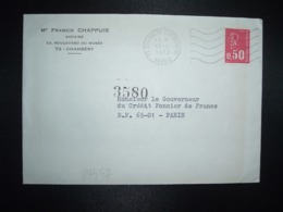 LETTRE TP M.DE BEQUET 0,50 OBL.MEC.11-8 1972 73 CHAMBERY CENTRE DE TRI SAVOIE + FRANCIS CHAPPUIS Notaire - Sonstige & Ohne Zuordnung