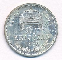 1868KB 20kr Ag 'Váltó Pénz' Rozettával, Artex-veret T:1- Adamo M11.1 - Ohne Zuordnung