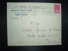 LETTRE TP M.DE BEQUET 0,50 OBL.MEC.10-8 1972 11 LIMOUX AUDE + IMPRIMERIE LABAUTE & CROS LES PRESSES DU LIMOUSIN - Sonstige & Ohne Zuordnung