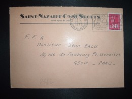 LETTRE TP M.DE BEQUET 0,50 OBL.MEC.25-6 1973 44 ST NAZAIRE PPAL LOIRE ATLANTIQUE + SAINT NAZAIRE OMNI SPORTS - Altri & Non Classificati