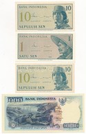 Indonézia 1964. 1s + 10s (2x) + 1977. 100R (2x) + 1992. 1000R T:I,I- Egyiken Fo.
Indonesia 1964. 1 Sen + 10 Sen (2x) + 1 - Non Classés