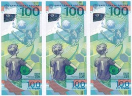 Oroszország 2018. 100R (3x) 'Labdarúgó VB ' Sorszámkövető T:I
Russia 2018. 100 Rubles (3x) ' World Cup Soccer Games' Seq - Unclassified