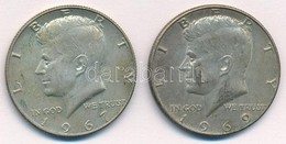 Amerikai Egyesült Államok 1967-1969D 1/2$ Ag 'Kennedy' (2x) T:1-,2 Patina
USA 1967-1969D 1/2 Dollar Ag 'Kennedy' (2x) C: - Zonder Classificatie