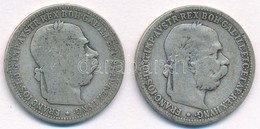 Ausztria 1893. 1K Ag 'Ferenc József' (2x) T:3 Ph.
Austria 1893. 1 Corona Ag 'Franz Joseph' (2x) C:F Edge Error Krause KM - Non Classés