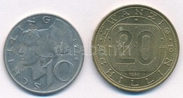 Ausztria 1974. 10Sch Ag +Ausztria 1980. 20Sch 
Cu-Al-Ni ,T:1-,2 Austria 1974. 10 Schilling Ag + Austria 1980. 20 Schilli - Ohne Zuordnung