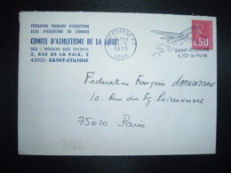 LETTRE TP M.DE BEQUET 0,50 OBL.MEC.21-5 1973 42 ST ETIENNE RP LOIRE + COMITE D'ATHLETISME DE LA LOIRE - Other & Unclassified