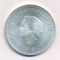 Hollandia 1970. 10G Ag 'Julianna' T:1- 
Netherlands 1970. 10 Gulden Ag 'Juliana' C:AU 
Krause KM#195 - Zonder Classificatie