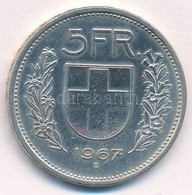 Svájc 1967B 5Fr Ag T:1-,2
Switzerland 1967B 5 Francs Ag C:AU,XF 
Krause KM#40 - Sin Clasificación