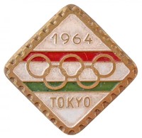 1964. 'Tokiói Olimpia' Zománcozott Jelvény (26x26mm) T:1- - Non Classés