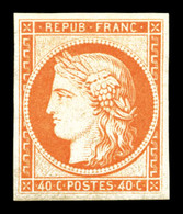 ** N°5g, 40c Orange, Impression De 1862, Fraîcheur Postale. SUP (certificat)  Qualité: ** - 1849-1850 Ceres