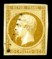 O N°9, 10c Bistrejaune, Jolie Pièce, TB (signé Brun/certificat)  Qualité: O  Cote: 850 Euros - 1852 Louis-Napoleon