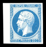 ** N°10c, 25c Bleu, Impression De 1862 Bdf, FRAÎCHEUR POSTALE, SUP (certificat)  Qualité: ** - 1852 Louis-Napoléon