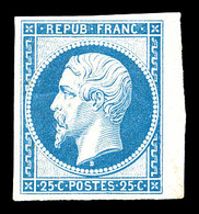 * N°10c, 25c Bleu, Impression De 1862 Bdf, Frais. TB (certificat)  Qualité: *  Cote: 600 Euros - 1852 Louis-Napoléon