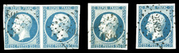 O 25c Presidence: 3 Exemplaires Dont Paire Et Bleu Foncé. TTB  Qualité: O  Cote: 245 Euros - 1852 Louis-Napoleon