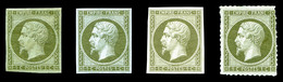 * N°11a/b/c, 1c Empire, 3 Nuances Différentes +1ex Percé En Lignes. TB  Qualité: *  Cote: 1150 Euros - 1853-1860 Napoléon III