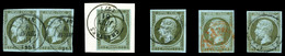 O N°11, 1c Empire, 5 Exemplaires Dont Paire Et Obl. B/TTB  Qualité: O  Cote: 645 Euros - 1853-1860 Napoléon III