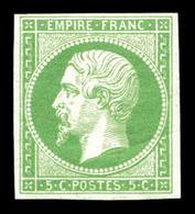 ** N°12, 5c Vert, FRAÎCHEUR POSTALE, SUPERBE (certificat)  Qualité: ** - 1853-1860 Napoleone III