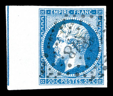 O N°14Ai, 20c Bleu Bdf Avec Filet D'encadrement. TTB (signé Calves)  Qualité: O  Cote: 400 Euros - 1853-1860 Napoleon III