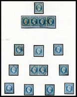 O 20c Empire: Collection De 132 Exemplaires Dont Nuances, Paires, Bandes, Blocs De 4 Et Oblitérations, Très Belle Qualit - 1853-1860 Napoleon III