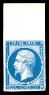 ** N°15c, 25c Bleu, Impression De 1862 Grand Bord De Feuille, FRAÎCHEUR POSTALE, SUP (certificat)  Qualité: ** - 1853-1860 Napoléon III