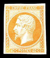 * N°16j, 40c Orange Pâle, Très Jolie Pièce. TTB. R. (signé Calves/Brun/certificat)  Qualité: *  Cote: 3800 Euros - 1853-1860 Napoleon III
