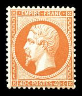 ** N°23, 40c Orange, Fraîcheur Postale. SUPERBE (certificat)  Qualité: ** - 1862 Napoleon III